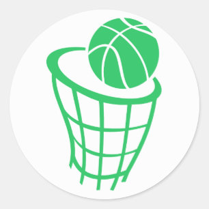 Kelly Green Basketball Runder Aufkleber