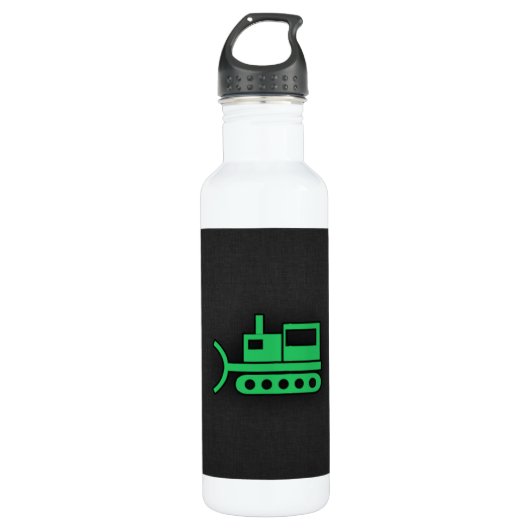 Kelly Green Bulldozer Edelstahlflasche (Vorderseite)