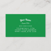 Kelly Green Business Card mit benutzerdefinierter Visitenkarte (Vorderseite)