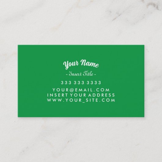 Kelly Green Business Card mit benutzerdefinierter Visitenkarte (Vorderseite)