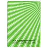 Kelly green Color Stripe Funky Pattern Klemmbrett (Rückseite)