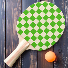 Kelly Green & Cream Schachbrett Tischtennis Schläger