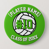 Kelly Green Custom Volleyball Player und Klasse Button (Vorderseite)