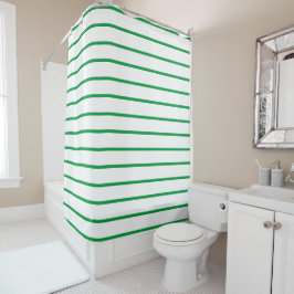 Kelly Green Decorative dünne Linien Streifen Muste Duschvorhang