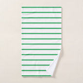 Kelly Green Decorative Stripe Muster Badhandtuch Set (Handtuch)