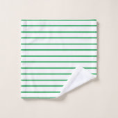 Kelly Green Decorative Stripe Muster Badhandtuch Set (Waschlappen)