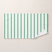 Kelly Green Decorative Stripe Muster Badhandtuch Set (Handtuch)