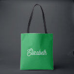 Kelly Green ersetzt Ihren Namen oder Ihre Textvorl Tasche<br><div class="desc">Ersetzen Sie Ihren Skriptnamen Text hier Elegante moderne Minimalistische Design Typografie Vorlage Kelly Green Shopping Shoulder Tote Bag.</div>