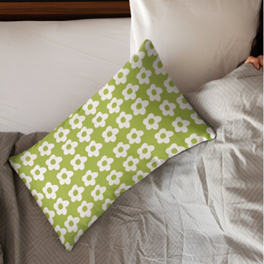 Kelly Green Floral Pillow Case Kissenbezug