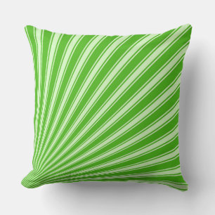 Kelly green Funky Sun Rays Background Kissen