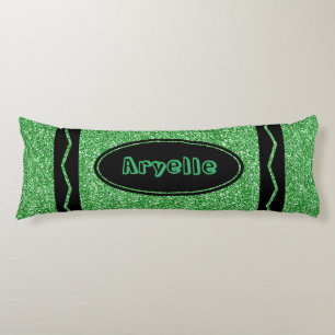 Kelly Green Glitzer Crayon Body Pillow + Name Seitenschläferkissen