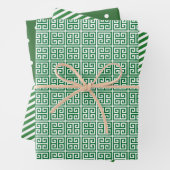 Kelly Green Greece Key, Strip, Dot Wrapping Paper Geschenkpapier Set (Beispiel)