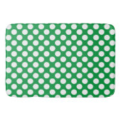 Kelly Green : Groß weißes Polka Dot Pattern Badematte (Vorderseite)