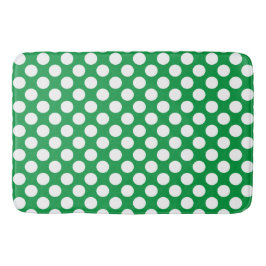 Kelly Green : Groß weißes Polka Dot Pattern Badematte