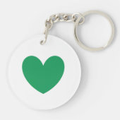 Kelly Green Herz auf Weiß Schlüsselanhänger (Rückseite)