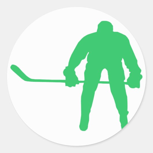 Kelly Green Ice Hockey Runder Aufkleber (Vorderseite)