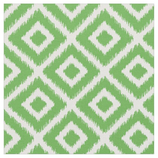 Kelly Green Ikat Diamonds Stoff (Nahaufnahme)