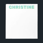 Kelly Green Kinderlehrerin Niedlich Türkis Notizblock<br><div class="desc">Moderne klassische Niedlich Türkis und Kelly Green Typografie Retro Kids Lehrer Notepad</div>