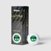 Kelly Green Kleeblatt Design White Kleeblatt A01 Golfball (Verpackungen)