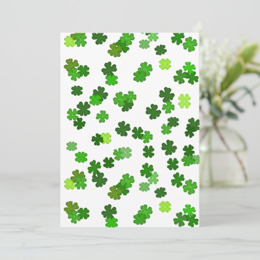 Kelly green "Kleeblatts Falling" Dankeskarte (Stehend Vorderseite)