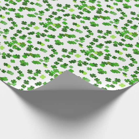 Kelly green "Kleeblatts Falling" Geschenkpapier (Ecke)