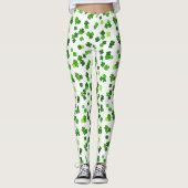Kelly green "Kleeblatts Falling" Leggings (Vorderseite)