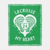 Kelly Green Lacrosse My Heart Fleece Blanket (Vorderseite)