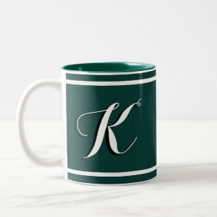 Kelly Green Mit Monogramm Zwei-Tone-Kaffee-Tasse Zweifarbige Tasse