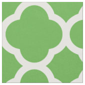 Kelly Green Modern Quatrefolie Große Größe Stoff (Nahaufnahme)