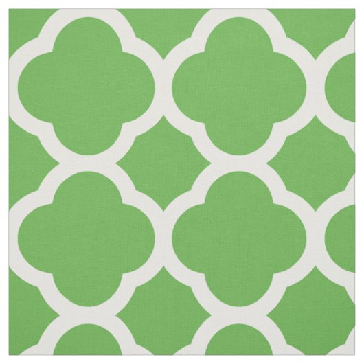 Kelly Green Modern Quatrefolie Große Größe Stoff (Muster)