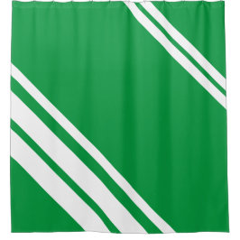 Kelly Green : Moderne Linien in Weiß Duschvorhang