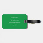 Kelly Green Monogram Individuelle Name Gift Favor Gepäckanhänger (Rückseite horizontal)
