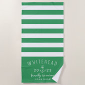 Kelly Green Monogram Strandtuch (Vorderseite)