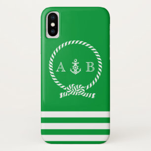 Kelly Green Nauticales Seil und Anker Monogramm Case-Mate iPhone Hülle