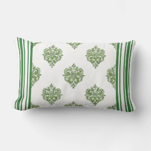 Kelly Green?Olive Glitzer Streifen Reversible Kiss Lendenkissen