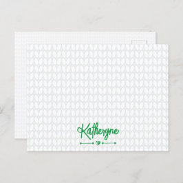 Kelly Green Personalisiert Strick Stitch Postkarte