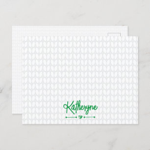 Kelly Green Personalisiert Strick Stitch Postkarte