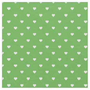Kelly Green Polka Dot Hearts Stoff