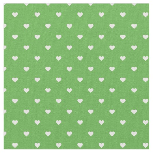 Kelly Green Polka Dot Hearts Stoff (Nahaufnahme)