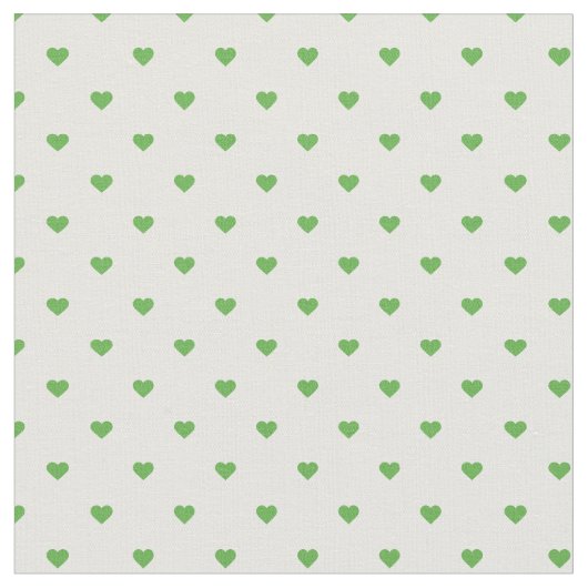 Kelly Green Polka Dot Hearts Stoff (Nahaufnahme)