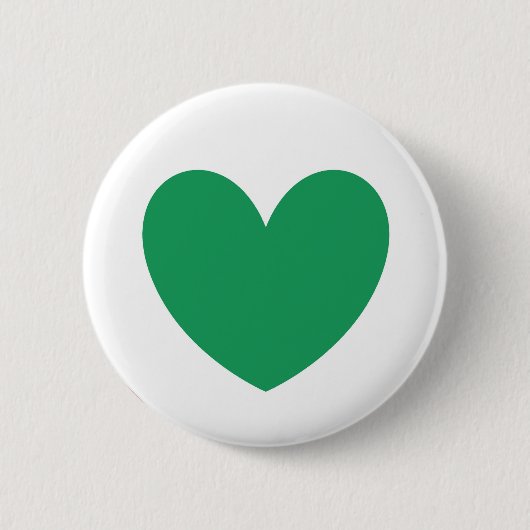 Kelly green polka herzen auf weiß button (Vorderseite)