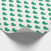 Kelly green polka herzen auf weiß geschenkpapier (Ecke)