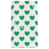 Kelly green polka herzen auf weiß kleine geschenktüte (Rückseite)