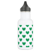 Kelly green polka herzen auf weiß trinkflasche (Links)