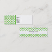 Kelly Green Quatrefoil Muster Mini Visitenkarte (Vorne/Hinten)