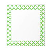 Kelly Green Quatrefoil Muster Notizblock (Vorderseite)