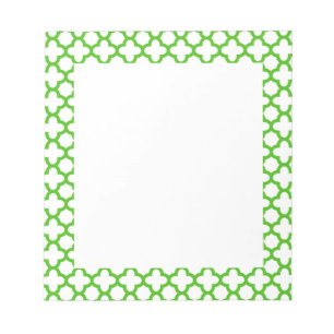 Kelly Green Quatrefoil Muster Notizblock