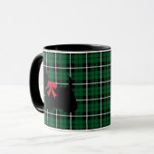 Kelly green Scottish Terrier white/black kariert Tasse (Vorderseite Links)