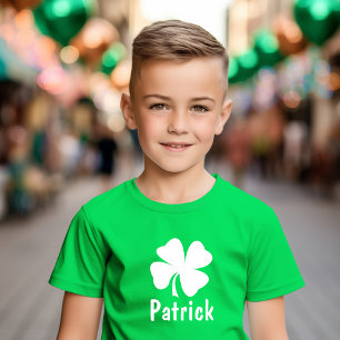 Kelly Green Shamrock Name St Patricks Jungen T-Shirt