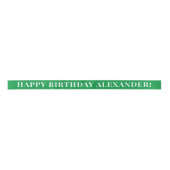 Kelly Green Simple Text Happy Birthday Satinband (Vorderseite)